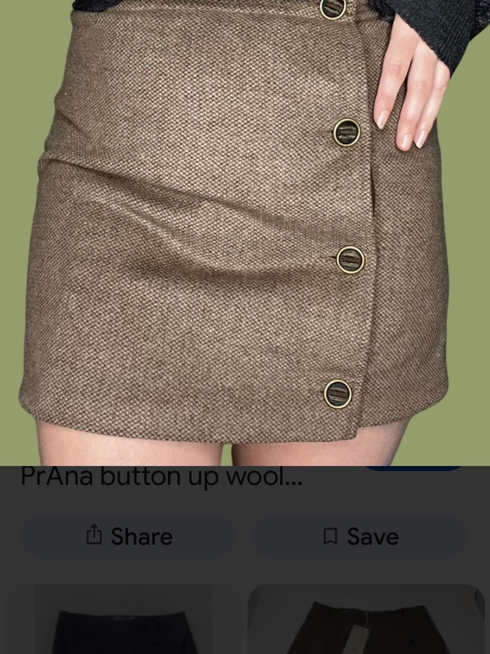 Prana Nicky Brown Button-Detail Wrap Skirt